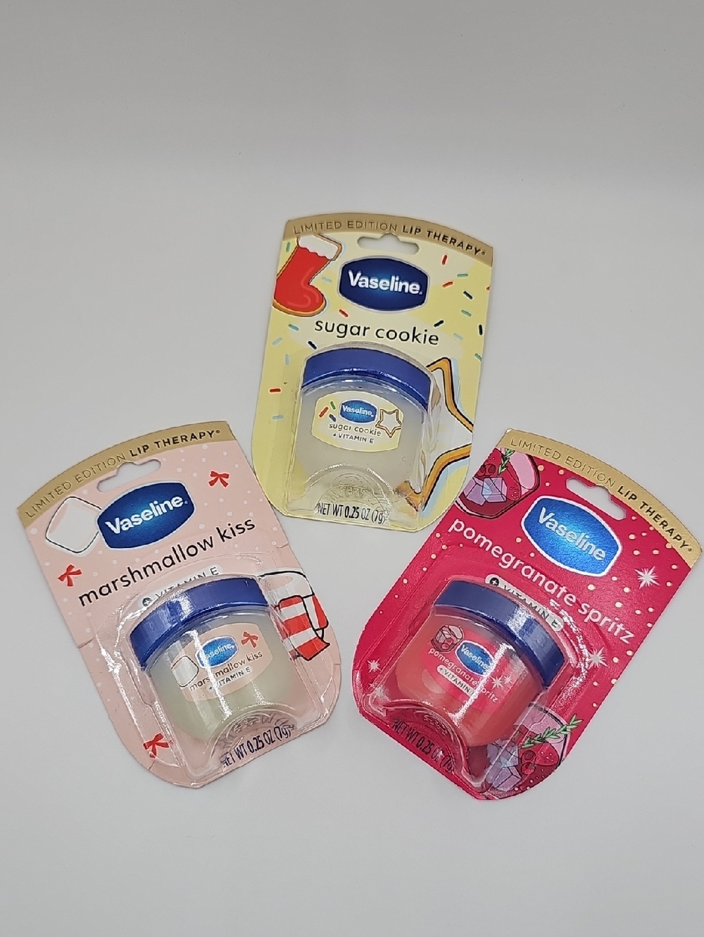 Vaseline Lip Therapy Set of 3 Limited Edition NEW SEALED
